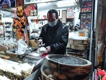 Man working at market