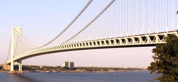 Low angle view of verrazano bridge