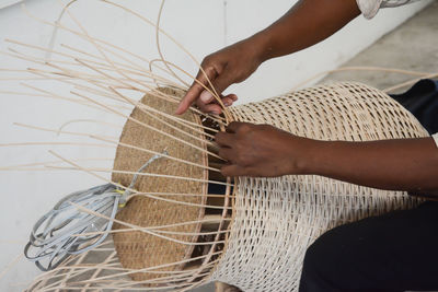 Close-up of man working