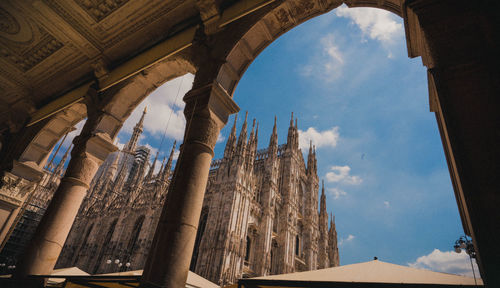 Low angle view of cathedral against blue sky