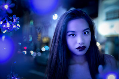 Close-up portrait of young woman