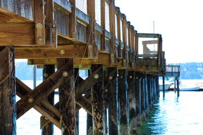 View of pier over water