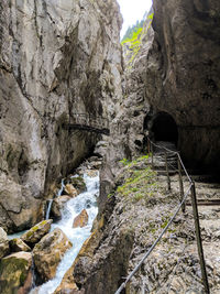 Scenic view of waterfall