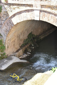 High angle view of bridge over river