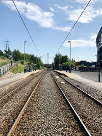 View of railroad tracks against sky