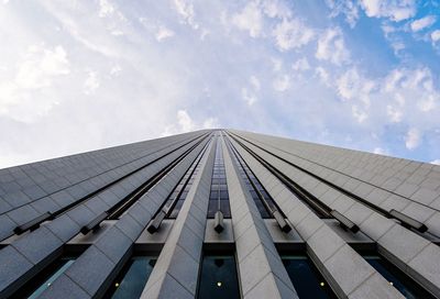 Low angle view of modern building against sky