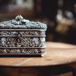 Victorian silver jewellery box