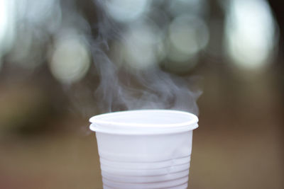 Close-up of tea cup in water