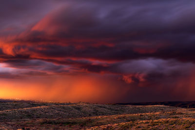 Stormy sunset sky in the arizona desert