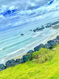 Scenic view of sea against sky