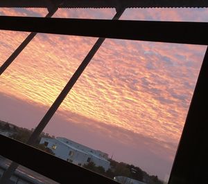 Low angle view of sky seen through window