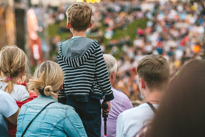 Rear view of a group of people