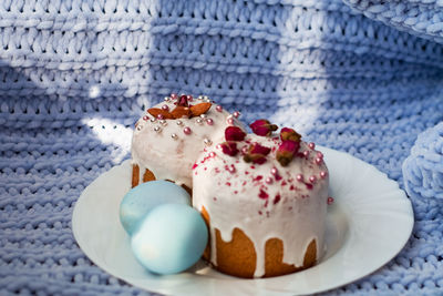 Close-up of cupcakes on table