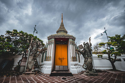 Low angle view of temple against sky