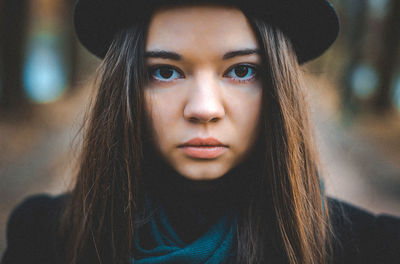 Close-up portrait of a beautiful young woman