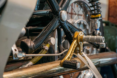 Close-up of bicycles