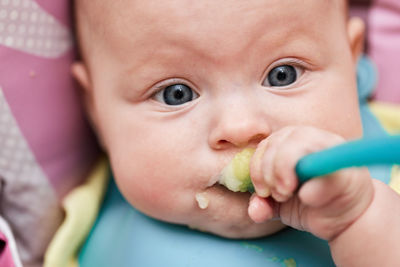 Close-up of cute baby girl