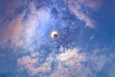 Low angle view of moon in sky