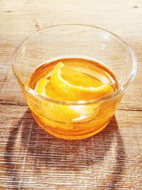 Close-up of orange fruit on table