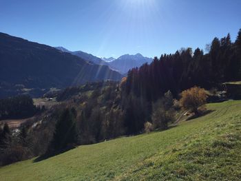 Scenic view of landscape against clear sky