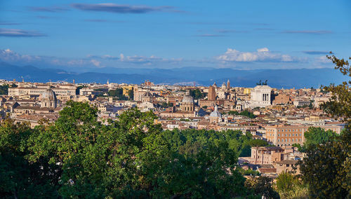 View of townscape against sky