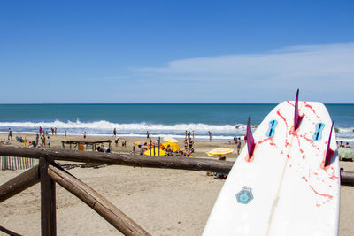 Scenic view of beach against sky