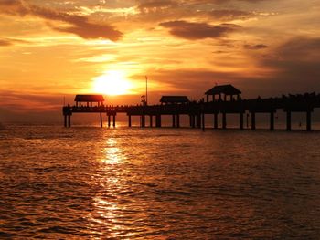 Scenic view of sunset over sea