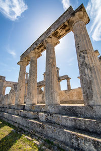 Low angle view of the temple of aphaea