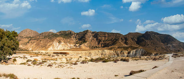 Panoramic view of desert against sky