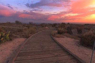 Scenic view of landscape against sky during sunset