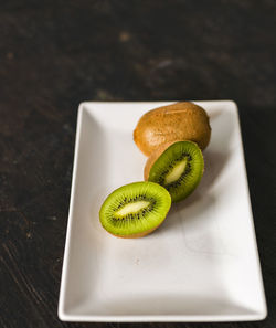 High angle view of fruits on table