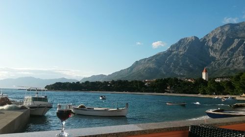 Boats in sea