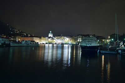 Illuminated city at night