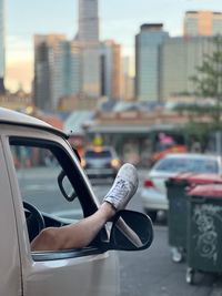 Cars on street in city
