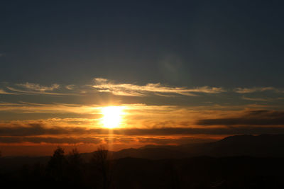 Scenic view of sunset over landscape