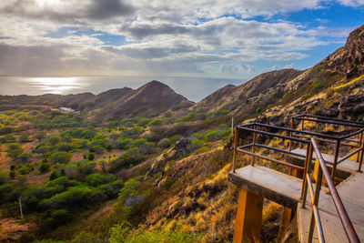 Scenic view of mountains against sky