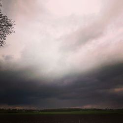 Scenic view of landscape against cloudy sky