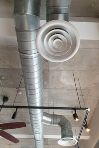 High angle view of electric lamp on wall