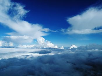 Low angle view of clouds in blue sky