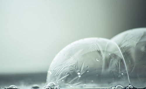 Close-up of water against white background