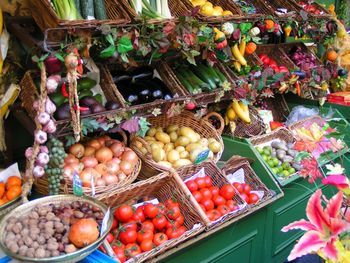 Fruits for sale at market stall