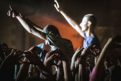 Group of people at music concert