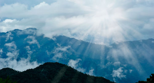 Low angle view of mountains against sky