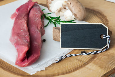 Close-up of food on cutting board