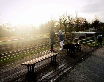 Silhouette of woman in park