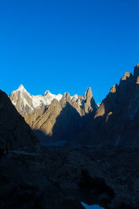 Landscape of karakorum mountain in summer, khuspang camp, k2 laila peak and gondogoro glacier