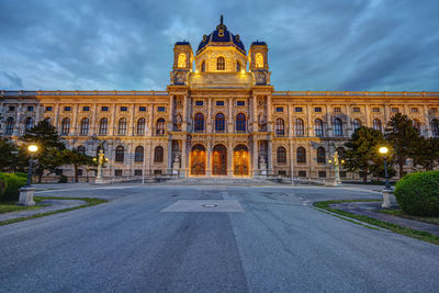 The kunsthistorisches museum in vienna, austria, at dusk