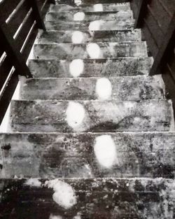 Low angle view of steps in winter