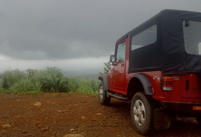 Car on road against sky