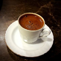 Close-up of coffee on table